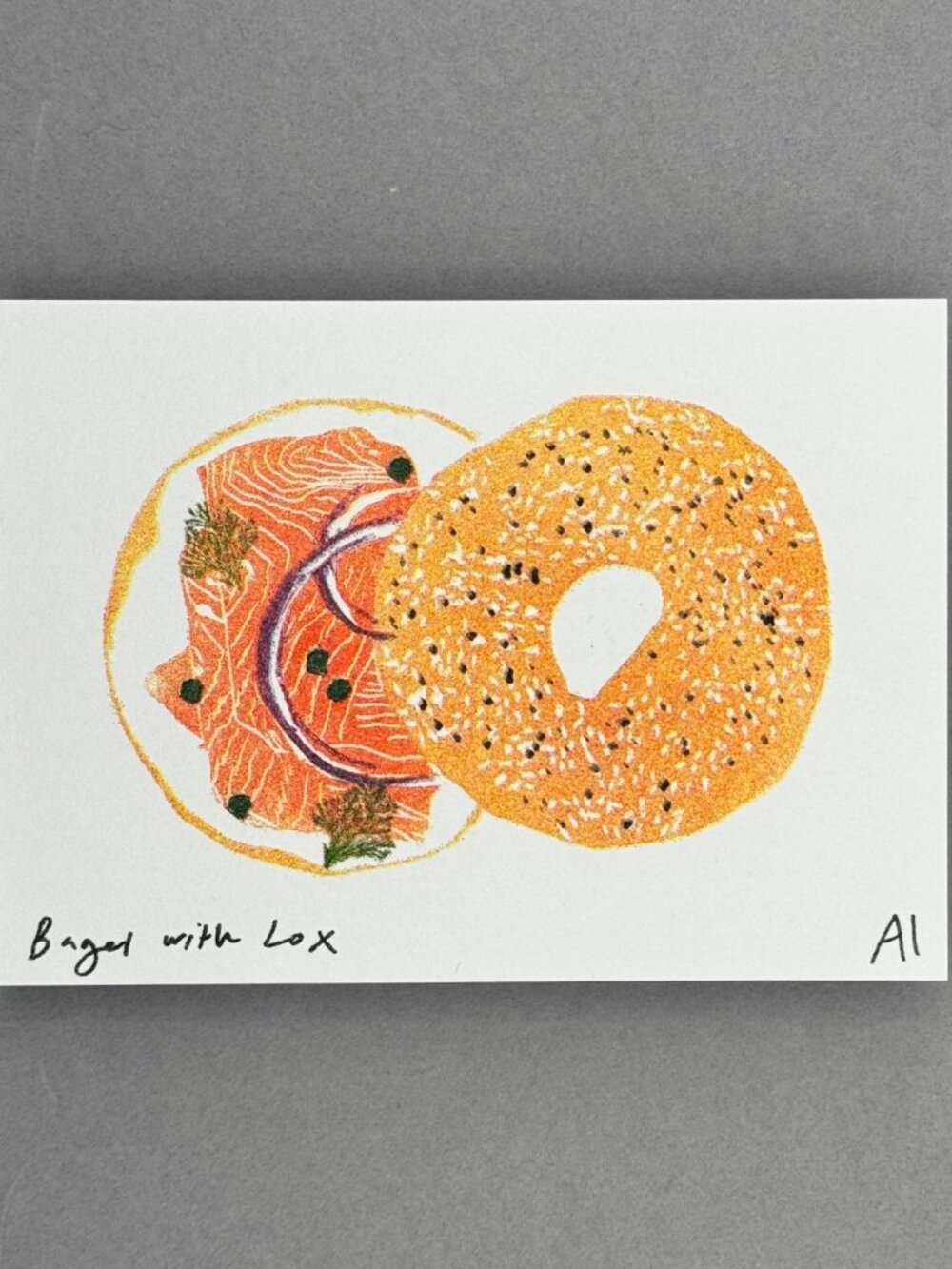 Ana Inciardi Bagel with Lox Mini Art Print
